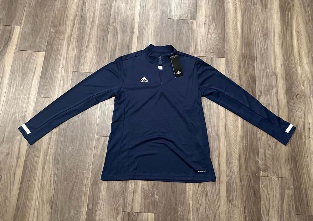 Adidas Women’s Team 19 Long Sleeve 1/4 Zip Pullover Navy White M NWT